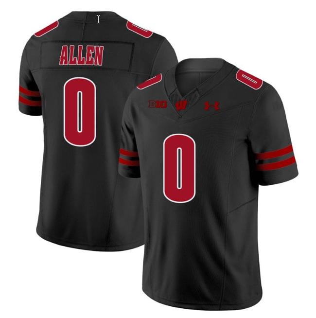 Men's Braelon Allen Jersey #0 Wisconsin Badgers Vapor Limited College Football Black