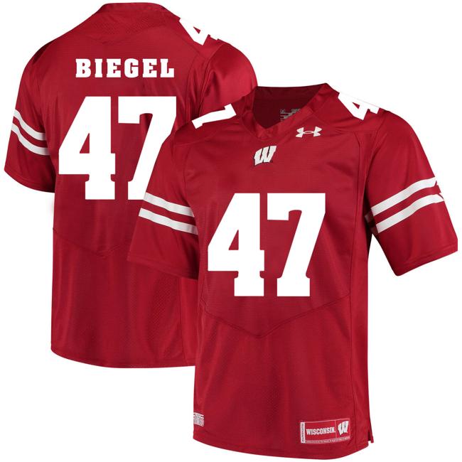 Men's Wisconsin Badgers #47 Vince Biegel NCAA College Football Jersey Red