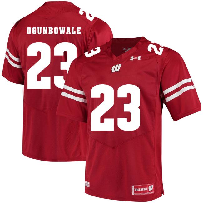 Men's Wisconsin Badgers #23 Dare Ogunbowale College Football Jersey Red