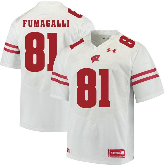 Men's Wisconsin Badgers #81 Troy Fumagalli College Football Jersey White