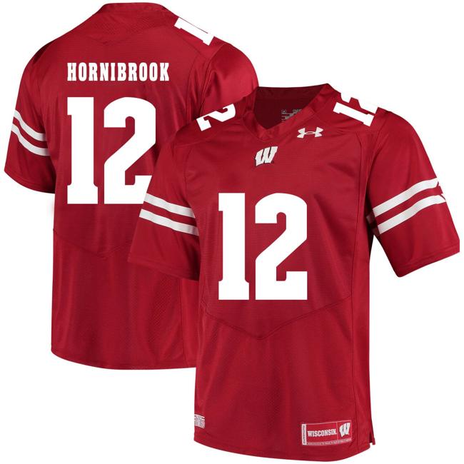 Men's Wisconsin Badgers #12 Alex Hornibrook College Football Jersey Red