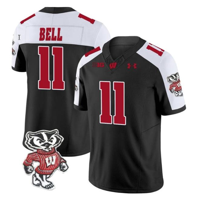 Men's Skyler Bell Jersey #11 Wisconsin Badgers Vapor Limited College Football Black Alternate