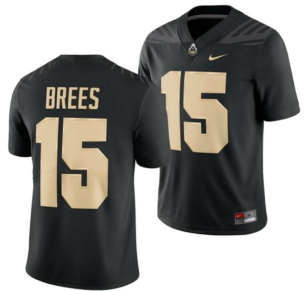 Men's Nike Purdue Boilermakers Drew Brees Jersey #15 College Football Black