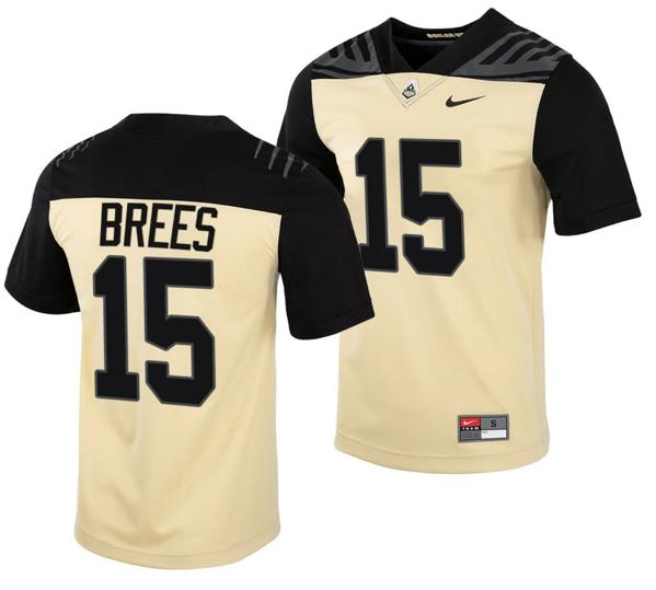 Men's Nike Purdue Boilermakers Drew Brees Jersey #15 College Football Gold Vapor Untouchable