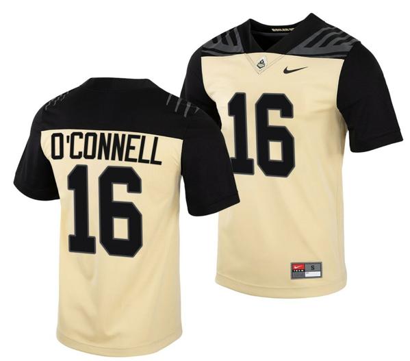 Men's Nike Purdue Boilermakers Aidan OConnell Jersey #16 College Football Gold Vapor Untouchable