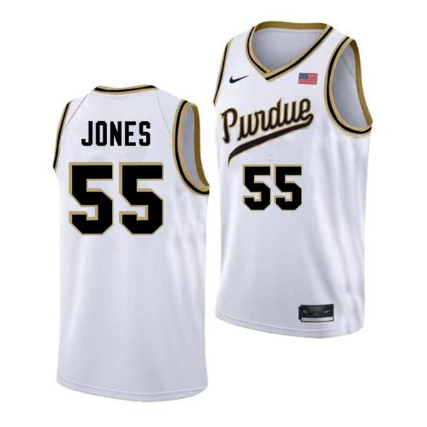 Men's Nike Lance Jones Jersey #55 Purdue Boilermakers College Basketball White Alternative