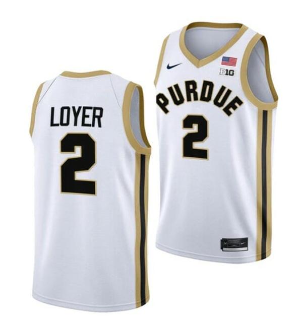 Men's Nike #2 Fletcher Loyer Jersey Purdue Boilermakers College Basketball Jerseys White