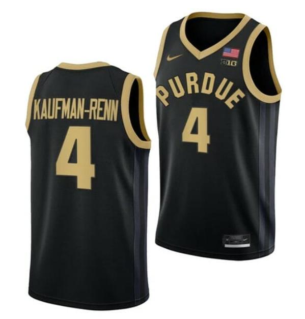 Men's Nike #4 Trey Kaufman Renn Jersey Purdue Boilermakers College Basketball Jerseys Black