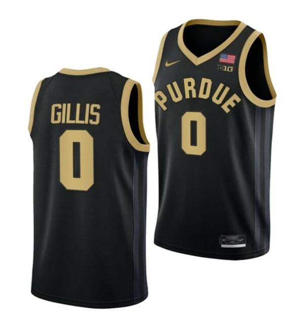 Men's Nike #0 Mason Gillis Jersey Purdue Boilermakers College Basketball Jerseys Black