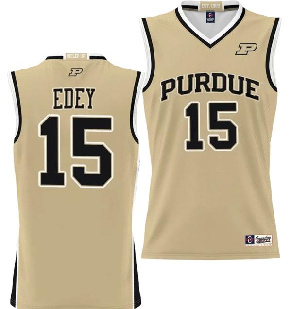 Men's Gameday Greats Zach Edey Jersey #15 Purdue Boilermakers NIL College Basketball Lightweight Gold