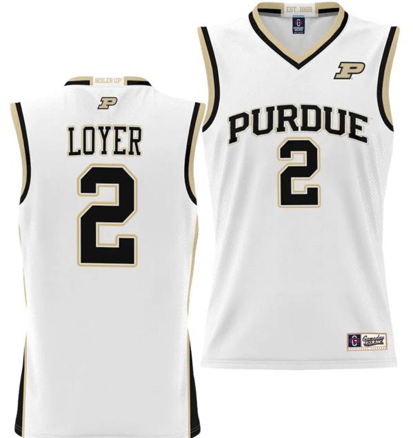 Men's Gameday Greats Fletcher Loyer Jersey #2 Purdue Boilermakers NIL College Basketball Lightweight White