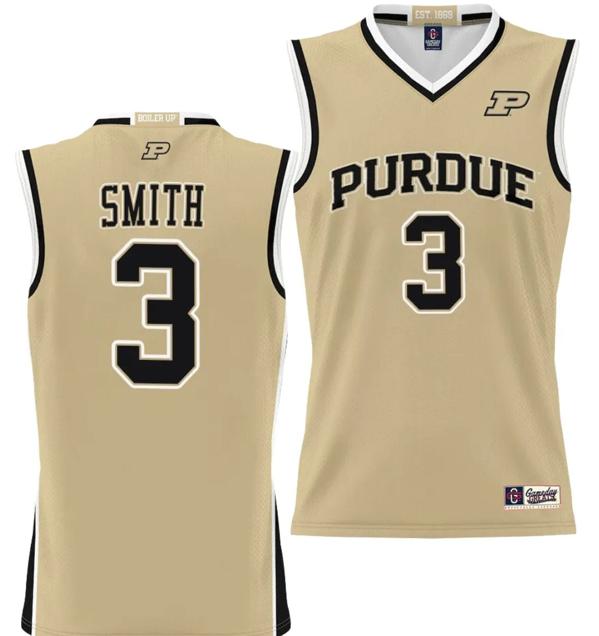 Men's Gameday Greats Braden Smith Jersey #3 Purdue Boilermakers NIL College Basketball Lightweight Gold