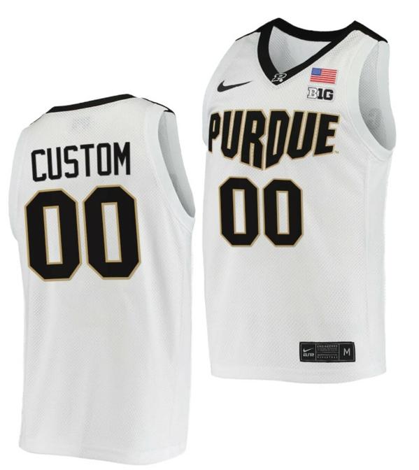 Men's Nike Custom Purdue Boilermakers Jersey College Basketball Replica White