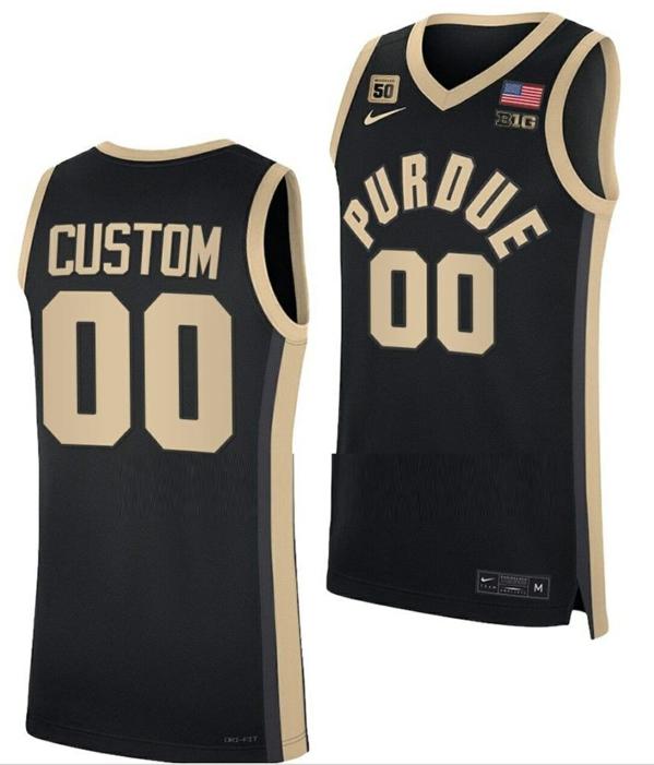 Men's Nike Custom Purdue Boilermakers Jersey College Basketball Black Replica