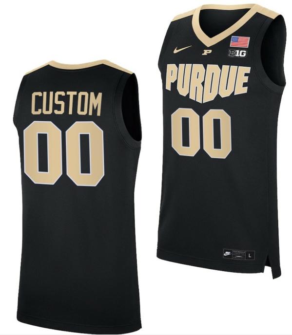 Men's Nike Custom Purdue Boilermakers Jersey College Basketball Alumni Black