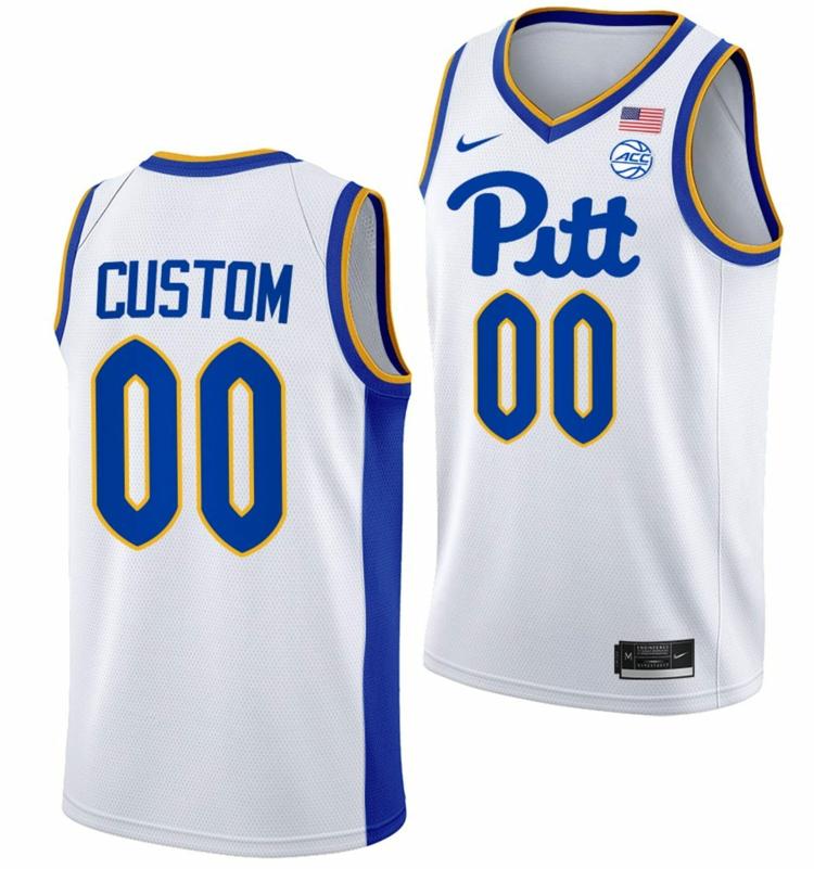 Men's Custom Pittsburgh Panthers Jersey Name and Number College Basketball Home White