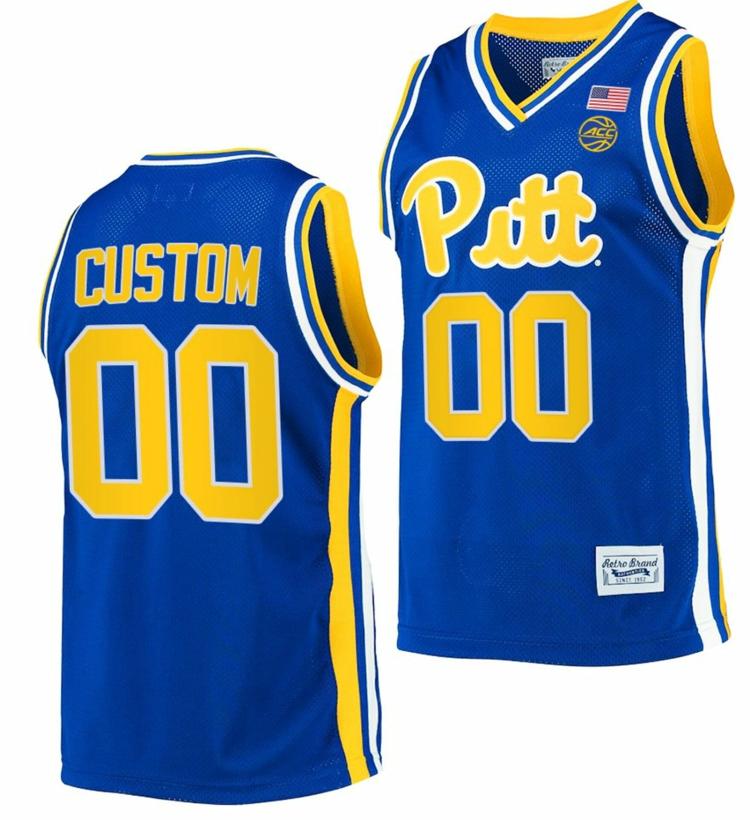 Men's Custom Pittsburgh Panthers Jersey Name and Number College Basketball Retro Classic Royal