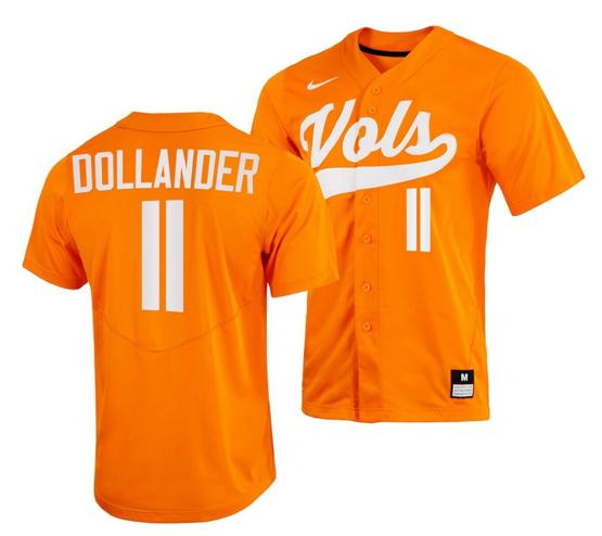 Men's Chase Dollander Jersey Tennessee Volunteers Baseball NCAA College 2023 MLB Draft Top prospects Orange #11