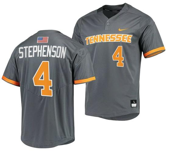 Men's Seth Stephenson Jersey Tennessee Volunteers College Baseball Grey #4