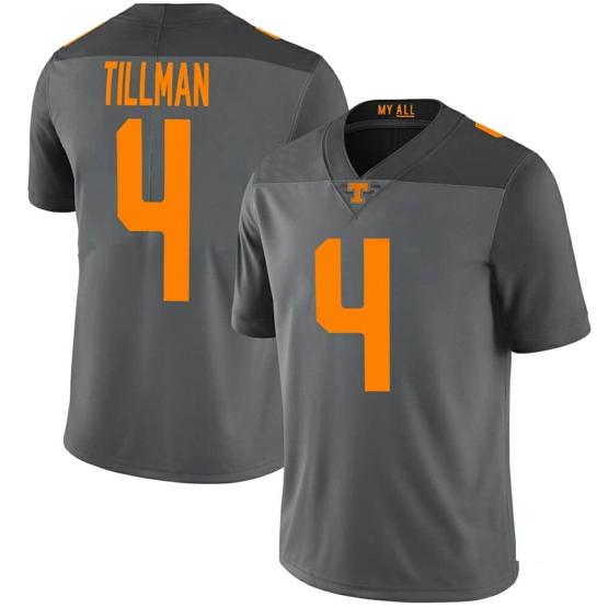 Men's Tennessee Volunteers Cedric Tillman Jersey #4 College Football Gray