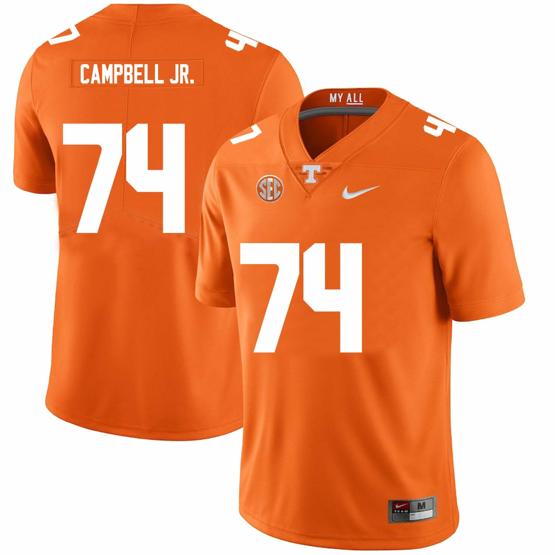 Men's Tennessee Volunteers #74 John Campbell Jr Jersey College Football New Orange