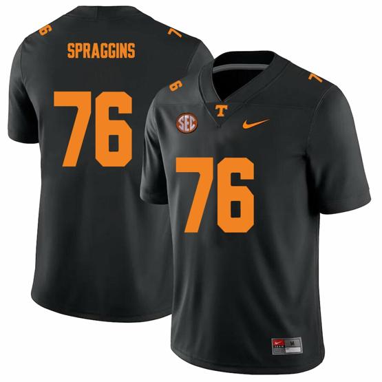 Men's Tennessee Volunteers #76 Javontez Spraggins Jersey College Football New Black