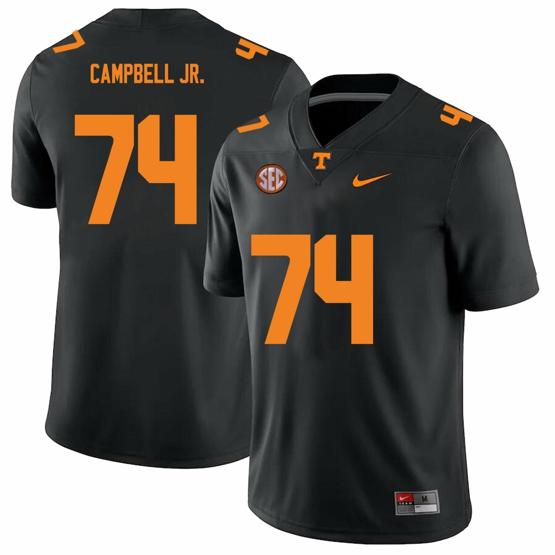 Men's Tennessee Volunteers #74 John Campbell Jr Jersey College Football New Black