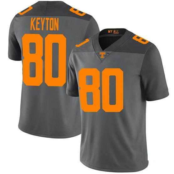 Men's Tennessee Volunteers Ramel Keyton Jersey #80 College Football Gray