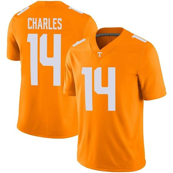 Men's Tennessee Volunteers Christian Charles Jersey #14 College Football Orange