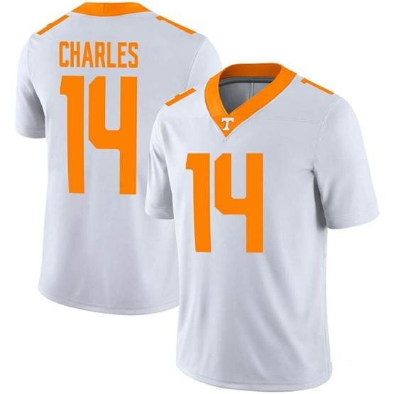 Men's Tennessee Volunteers Christian Charles Jersey #14 College Football White