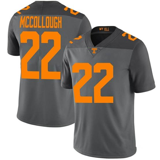 Men's Tennessee Volunteers Jaylen Mccollough Jersey #22 College Football Gray