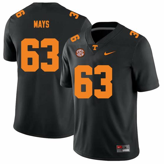 Men's Tennessee Volunteers #63 Cooper Mays Jersey College Football New Black