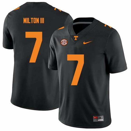 Men's Tennessee Volunteers #7 Joe Milton III Jersey College Football Black