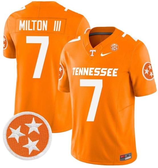 Men's Joe Milton III Jersey #7 Tennessee Volunteers Vapor Limited College Football Orange