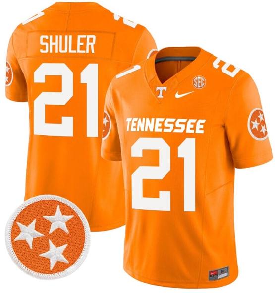 Men's Navy Shuler Jersey #21 Tennessee Volunteers Vapor Limited College Football Orange