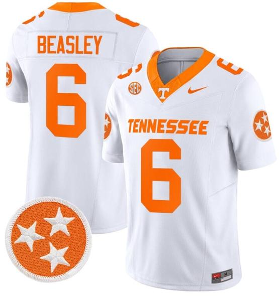 Men's Aaron Beasley Jersey #6 Tennessee Volunteers Vapor Limited College Football White