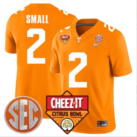 Men's Jabari Small Jersey #2 Tennessee Volunteers Football Cheez It Citrus Bowl Patch Orange