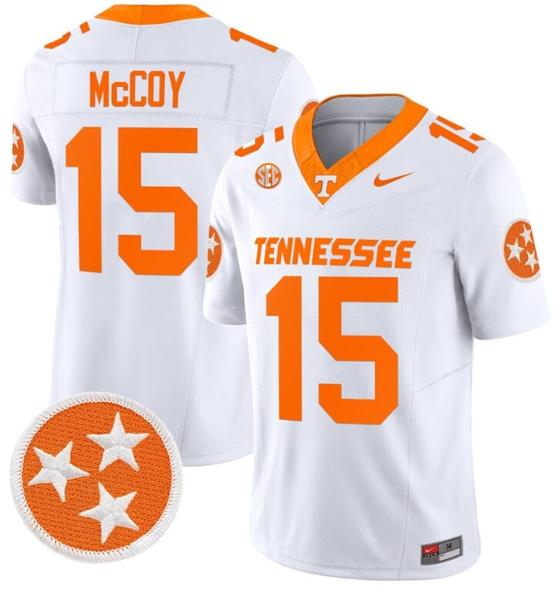 Men's Bru McCoy Jersey #15 Tennessee Volunteers Vapor Limited College Football White