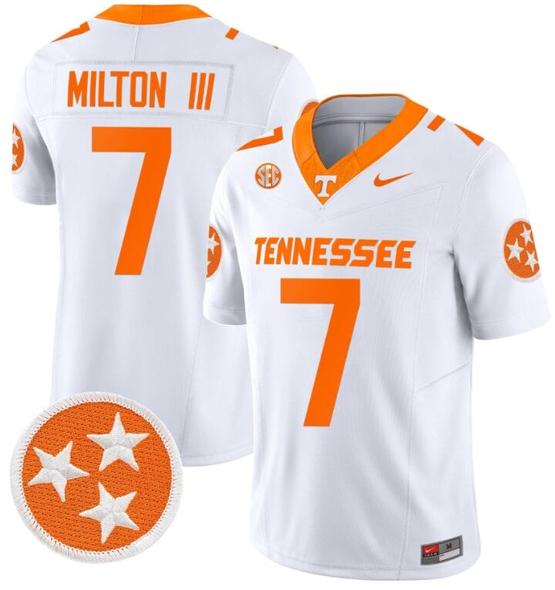 Men's Joe Milton III Jersey #7 Tennessee Volunteers Vapor Limited College Football White