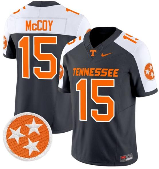 Men's Bru McCoy Jersey #15 Tennessee Volunteers Vapor Limited College Football Grey Alternate