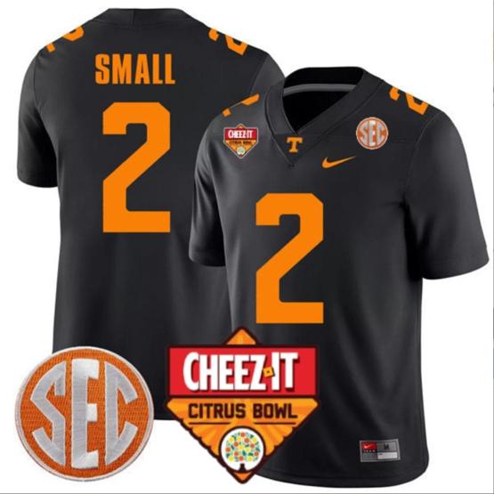 Men's Jabari Small Jersey #2 Tennessee Volunteers Football Cheez It Citrus Bowl Patch Black