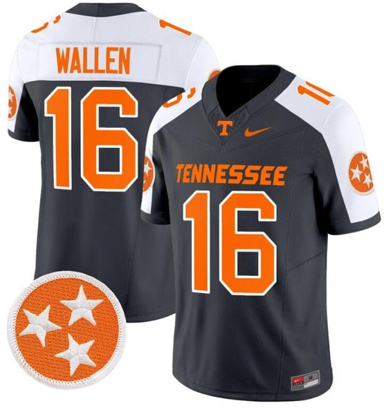 Men's Morgan Wallen Jersey #16 Tennessee Volunteers Vapor Limited College Football Grey Alternate