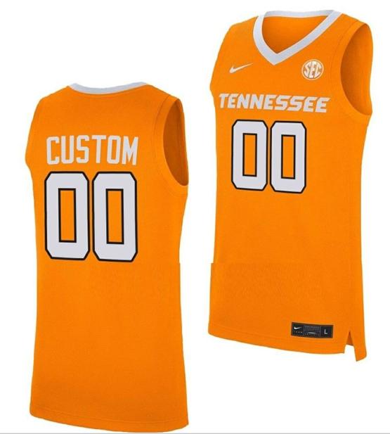 Men's Custom Tennessee Volunteers Jersey Name and Number College Basketball Replica Orange