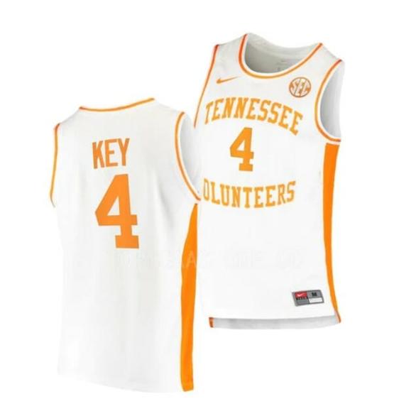 Men's #4 Tyreke Key Jersey Tennessee Volunteers College Basketball Jerseys White