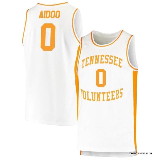 Men's Jonas Aidoo Jersey #0 Tennessee Volunteers College Basketball White