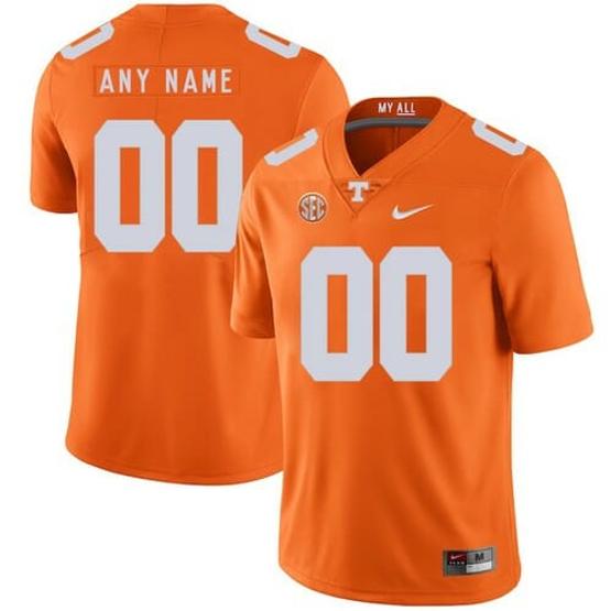 Men's Custom Tennessee Volunteers Football Jersey Name Number College Orange