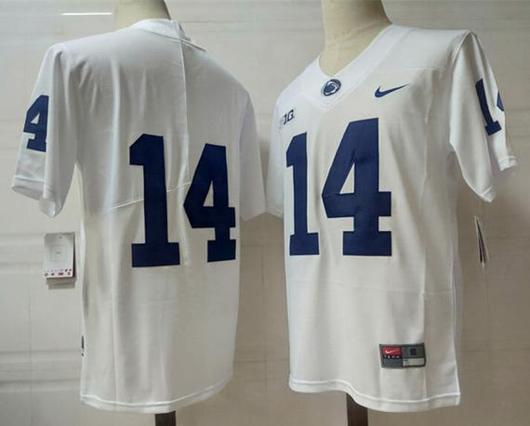 Men's Nike Penn State Nittany Lions #14 Cougar No Name NCAA Football Jersey White