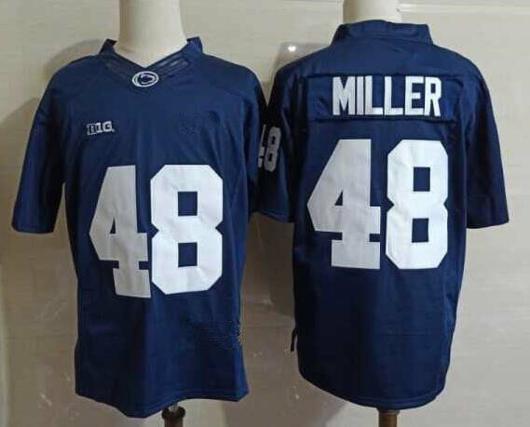 Men's Nike Penn State Shareef Miller Jersey #48 College Football Game Navy With Name