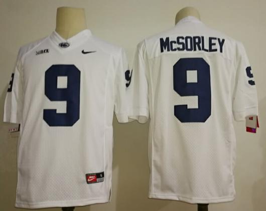 Men's Nike Trace McSorley PSU Jersey #9 Football White