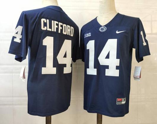 Men's Nike Penn State Nittany Lions #14 Clifford NCAA Football Jersey Dark Blue